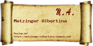 Metzinger Albertina névjegykártya